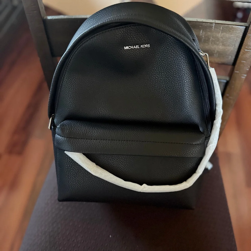 Michael Kors Slater Large Chain Leather Backpack Black - Picture 10 of 11